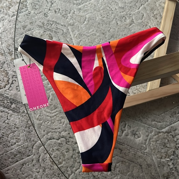 ONEONE Multi Print High-Waisted Bikini Bottoms - Picture 6 of 7